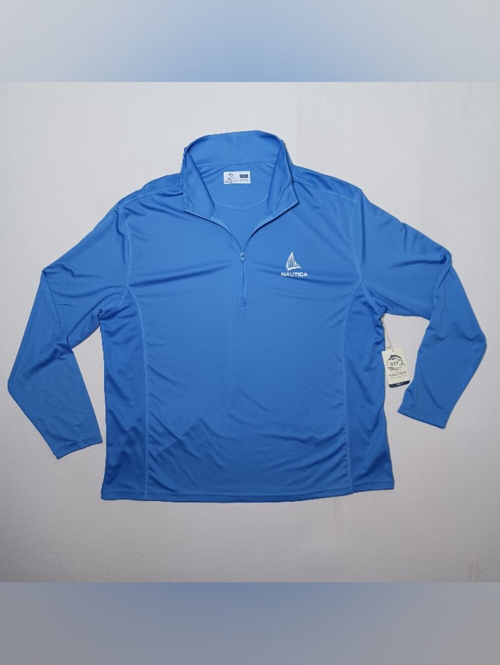 Nautica OTF Mens 1/4 Zip UPF 50+ Pullover XXL Billfish Blue NWT